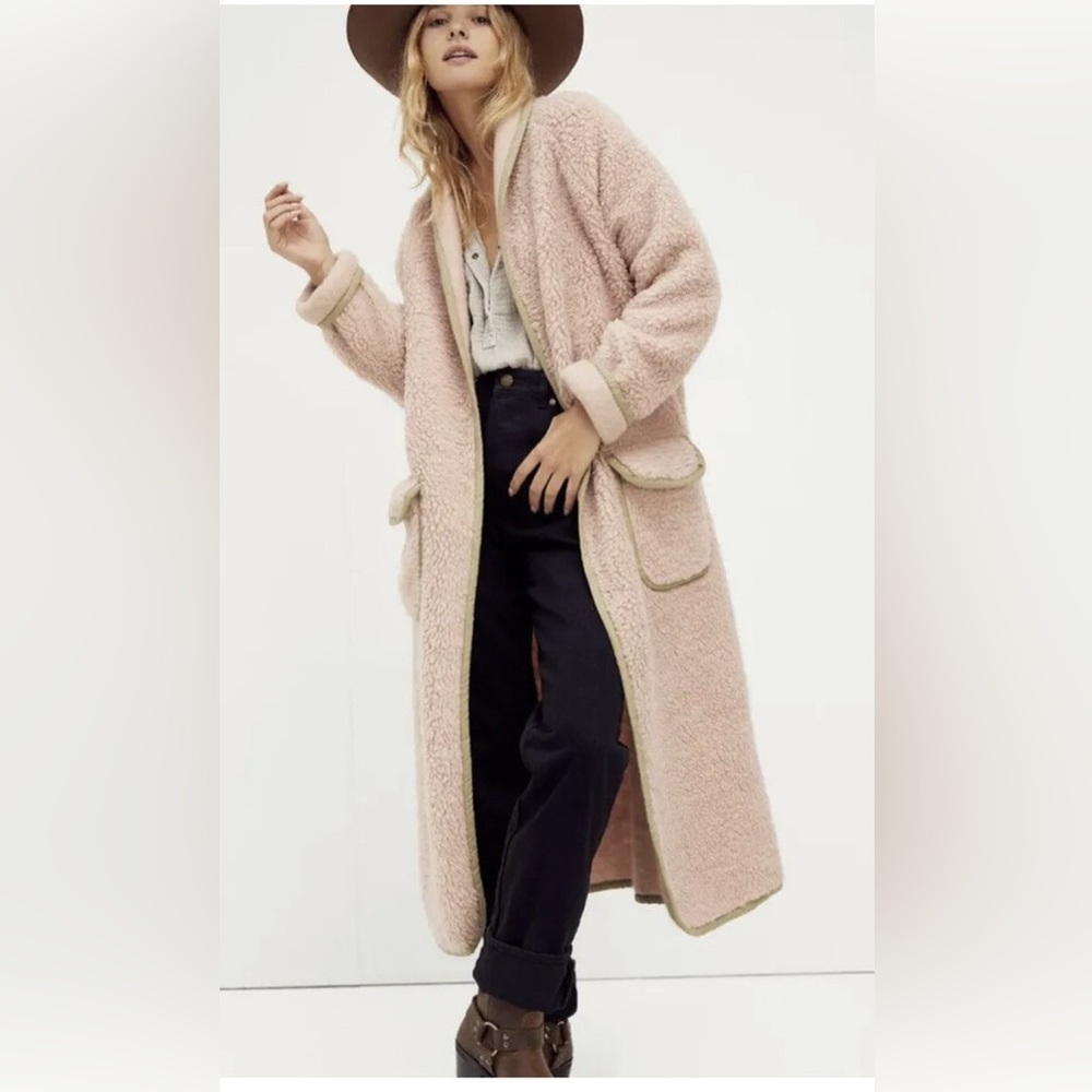 EUC Free People Irresistible Teddy Cardi Jacket Size XS OVERSIZED - Picture 3 of 6